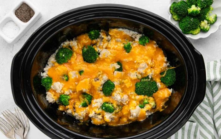 easy crockpot chicken and rice with broccoli easy crockpot chicken and rice with broccoli