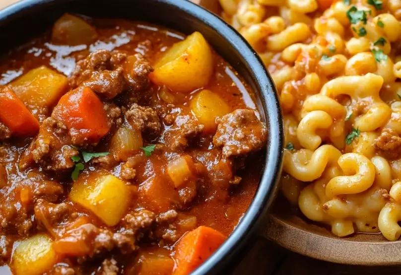 Hungarian goulash American chili mac Hungarian goulash American chili mac