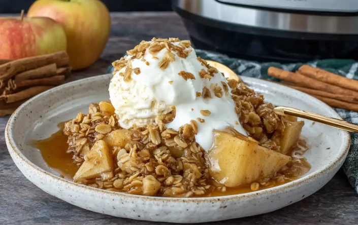 crock pot apple crisp with canned apples