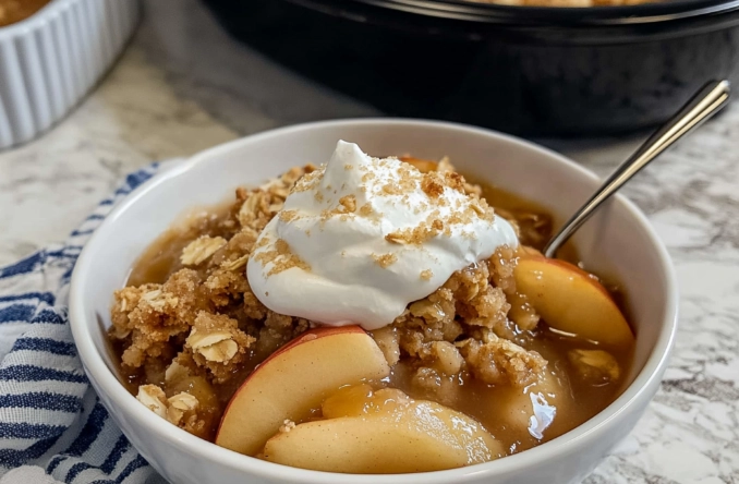 crock pot apple crisp with canned apples