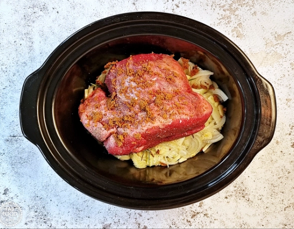 beef brisket with onion gravy